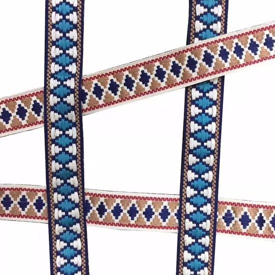 Custom Logo Elastic Webbing Strap Knitted Jacquard Web Pattern Nylon Polyester Spandex Rubber Elastic Band